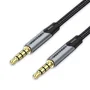 Vention Cable de Audio Estéreo BAQHG, Jack 3.5mm TRRS Macho a Macho, 1.5 Metros, Color Gris - Conector Chapado en Oro
