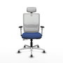 PIQUERAS Y CRESPO Silla de oficina Haches Azul marino y Blanco