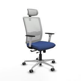 PIQUERAS Y CRESPO Silla de oficina Haches Azul marino y Blanco
