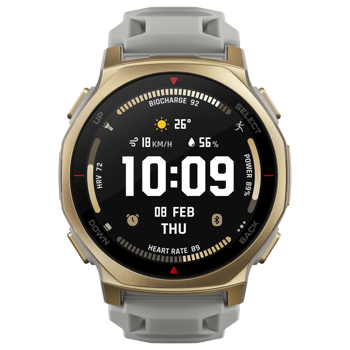 Amazfit T-Rex 3 Pro Smartwatch 44mm Arctic Gold, GPS, AMOLED, Resistente al Agua 10 ATM, Lente de Zafiro, 19 días Batería