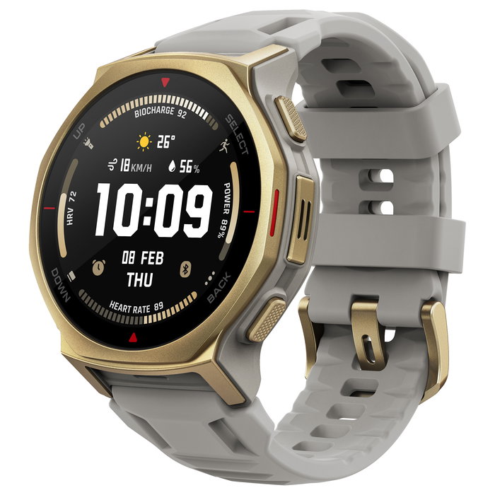 Amazfit T-Rex 3 Pro Smartwatch 44mm Arctic Gold, GPS, AMOLED, Resistente al Agua 10 ATM, Lente de Zafiro, 19 días Batería