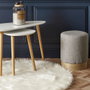 Home Deco Factory Alfombra Redonda Imitación Piel Diámetro 115 cm Colección Natural