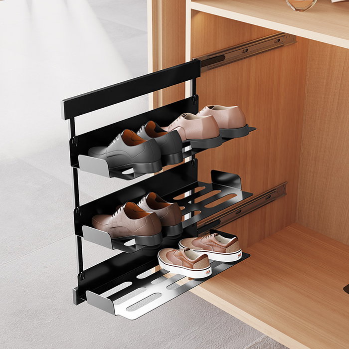 Menage Confort Zapatero Extraíble Bastidor CHIC - Guías Laterales, Acabado Antracita, Mano Izquierda, Altura 650 mm (Ref. 1008.2615)