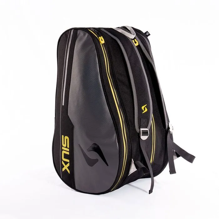 Siux Bolsa de pádel Pulse - Ribete gris/negro con costuras amarillas