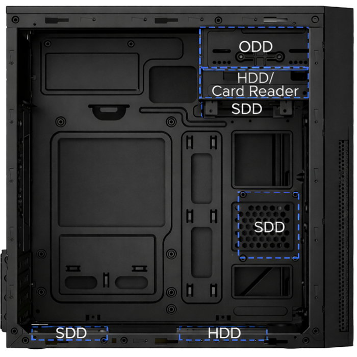 Coolbox Caja PC Semitorre MicroATX M680 COO-PCM680-1 con Fuente 500W USB-C Negro