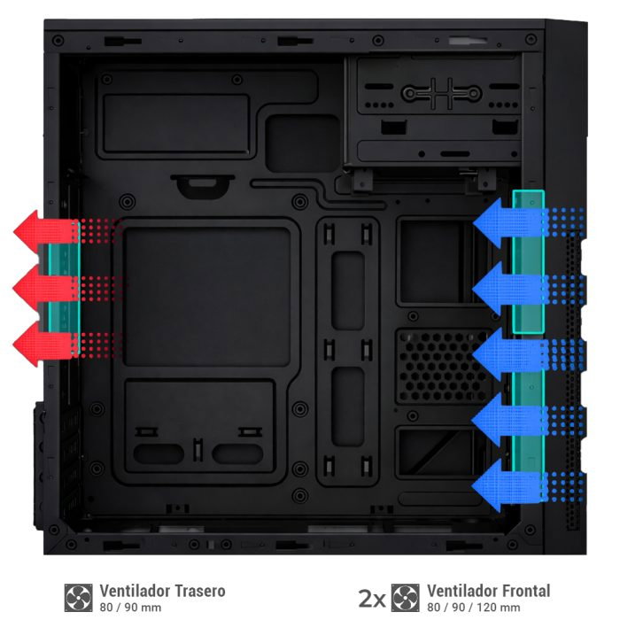 Coolbox Caja PC Semitorre MicroATX M680 COO-PCM680-1 con Fuente 500W USB-C Negro