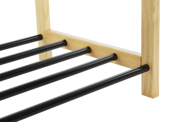 DKD Home Decor Zapatero Negro Natural Pino y Acero 80x31x32 cm DKD Home Decor Zapatero Negro Natural Pino y Acero 80x31x32 cm