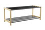 DKD Home Decor Zapatero Negro Natural Pino y Acero 80x31x32 cm