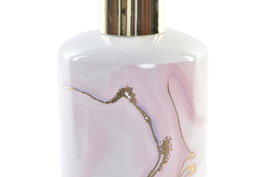 DKD Home Decor Dosificador Marmol glam Melocoton Dorado 7 x 17.5 x 7 cm Set de 2