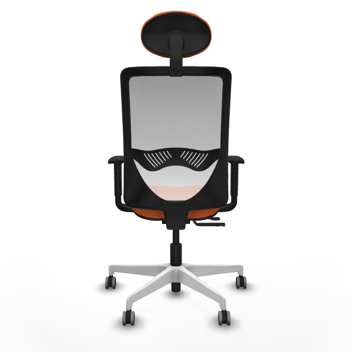 PIQUERAS Y CRESPO Silla de oficina Zulema con mecanismo Sincro/Traslack, Tela Naranja y Malla Blanca PIQUERAS Y CRESPO Silla de oficina Zulema con mecanismo Sincro/Traslack, Tela Naranja y Malla Blanca