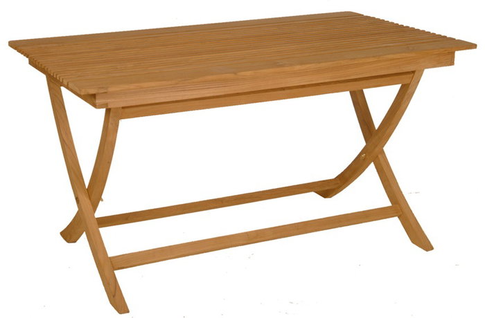 DKD Home Decor Set de Comedor de Teca con Mesa Plegable y 4 Sillas Plegables