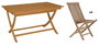 DKD Home Decor Set de Comedor de Teca con Mesa Plegable y 4 Sillas Plegables