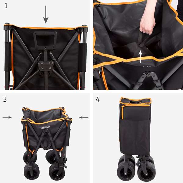 Color Baby Carro de Playa Plegable 52x52x71/105cm con Ruedas 17x10cm para Niños