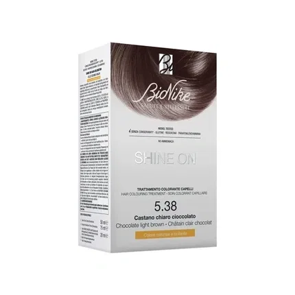 BioNike Shine On Tinte de Coloración Permanente 538 Light Chocolate Brown 145 ml BioNike Shine On Tinte de Coloración Permanente 538 Light Chocolate Brown 145 ml