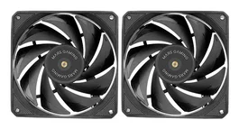 Mars Gaming MF-NCLX2 Pack de 2 Ventiladores para Carcasa PC 120mm 12cm - PWM, Rodamientos FDB Cobre, Aspas Híbridas, 800-1800 RPM, Negro o Blanco