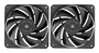 Mars Gaming MF-NCLX2 Pack de 2 Ventiladores para Carcasa PC 120mm 12cm - PWM, Rodamientos FDB Cobre, Aspas Híbridas, 800-1800 RPM, Negro o Blanco