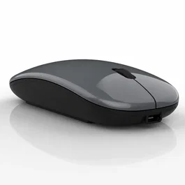 Generico Ratón Inalámbrico Recargable 2 en 1 Bluetooth + USB 2.4GHz Gris