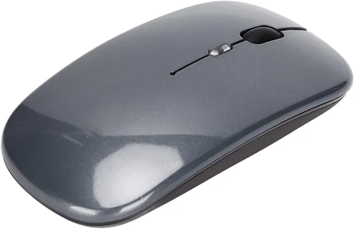 Generico Ratón Inalámbrico Recargable 2 en 1 Bluetooth + USB 2.4GHz Gris