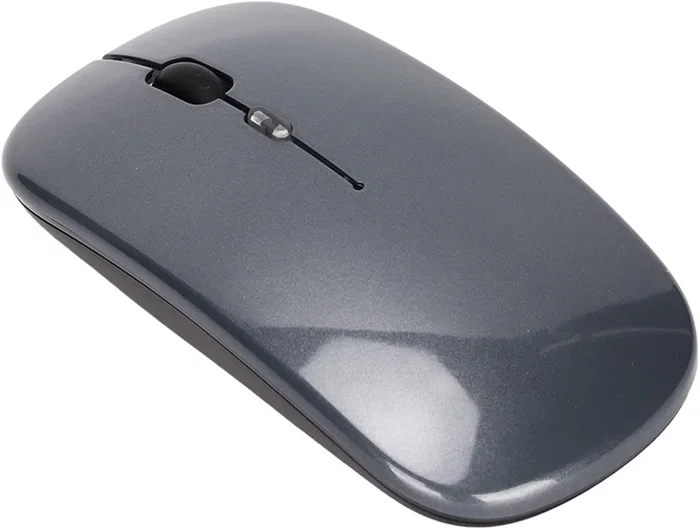 Generico Ratón Inalámbrico Recargable 2 en 1 Bluetooth + USB 2.4GHz Gris