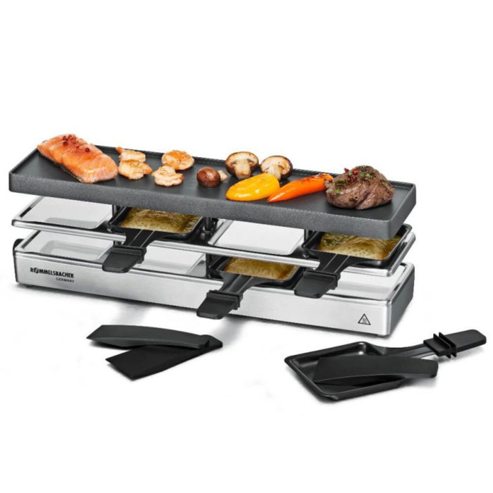 Rommelsbacher RC 800 Fun for 4 Raclette Grill Silver Rommelsbacher RC 800 Fun for 4 Raclette Grill Silver