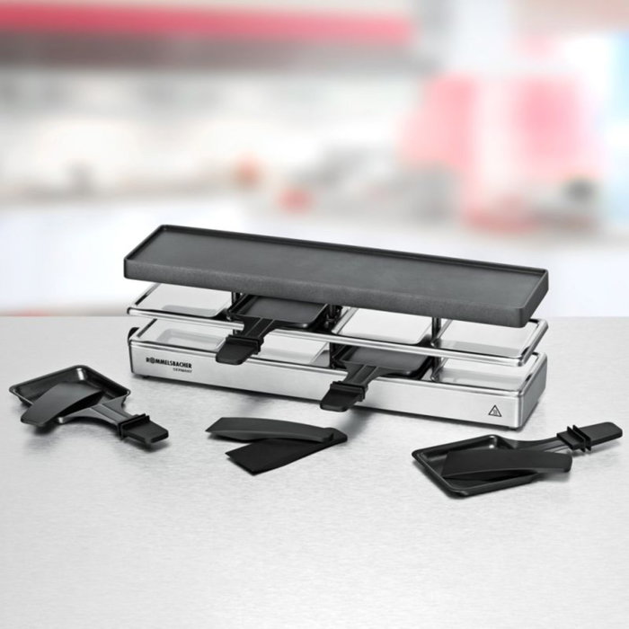 Rommelsbacher RC 800 Fun for 4 Raclette Grill Silver Rommelsbacher RC 800 Fun for 4 Raclette Grill Silver