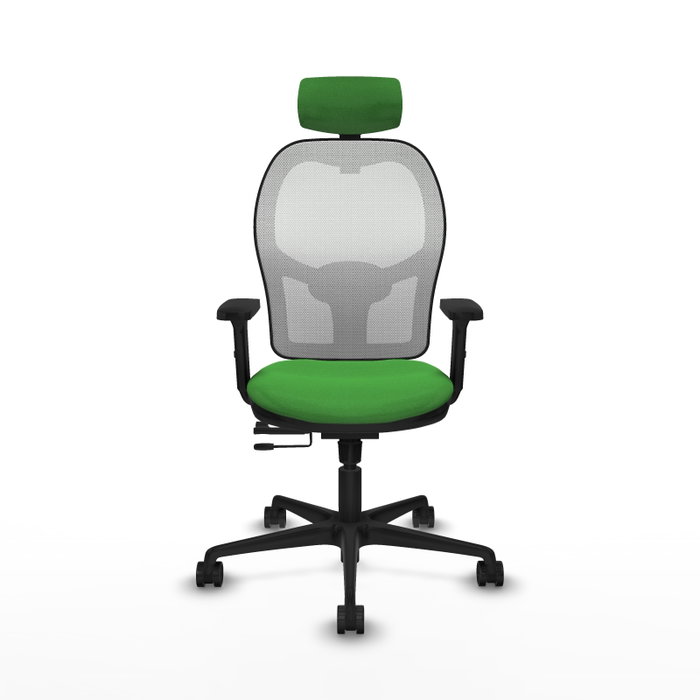 PIQUERAS Y CRESPO Silla de oficina Jorquera con mecanismo Sincro/Traslack Verde y Blanco