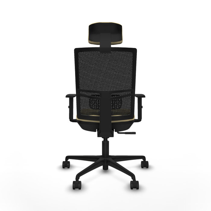 PIQUERAS Y CRESPO Silla de oficina Yunquera con mecanismo Sincro, Crema y Negro
