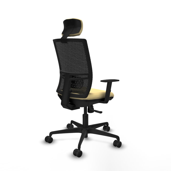 PIQUERAS Y CRESPO Silla de oficina Yunquera con mecanismo Sincro, Crema y Negro