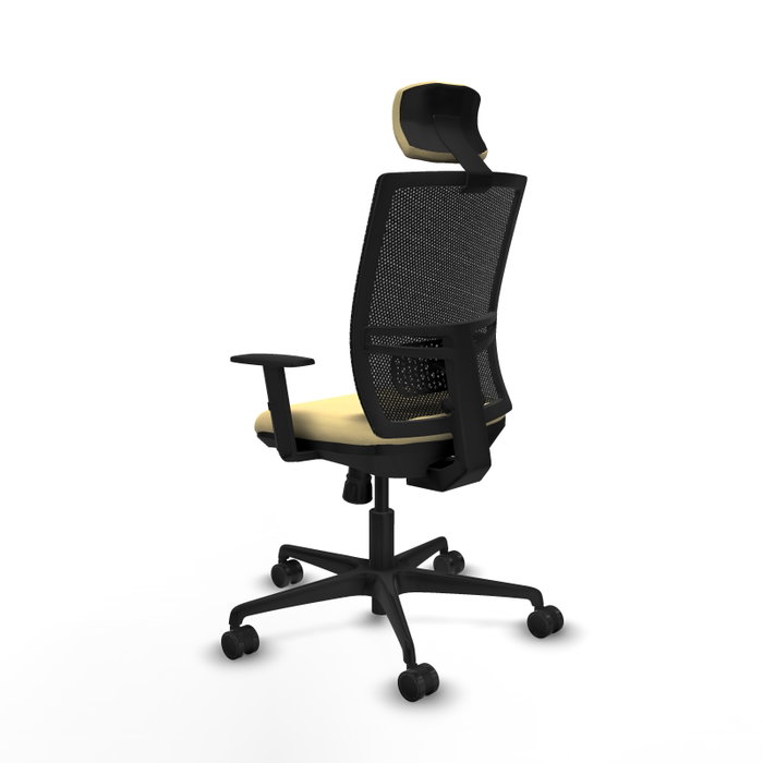 PIQUERAS Y CRESPO Silla de oficina Yunquera con mecanismo Sincro, Crema y Negro