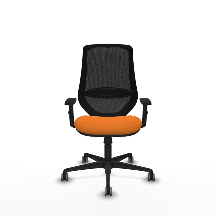 PIQUERAS Y CRESPO Silla de oficina Mardos con mecanismo Sincro, Naranja y Negro