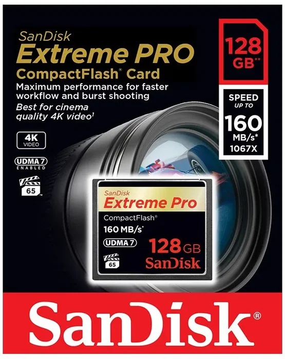 SanDisk Extreme PRO CompactFlash 128 GB Black