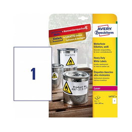 AVERY Zweckform Etiquetas de película resistentes al agua 210,0 x 297,0 mm