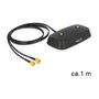 DeLOCK 88739 Base de antena con cable de 1 m, 2xSMA, Negro