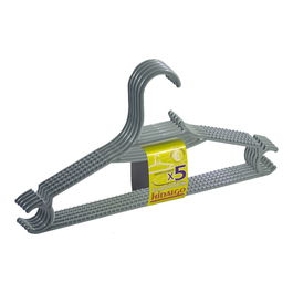 Hidalgo Perchas Económicas Antideslizantes Color Gris Lote 5 Unidades