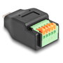 DeLOCK Adaptador USB Type-C 2.0 macho a bloque de terminales con pulsador