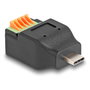 DeLOCK Adaptador USB Type-C 2.0 macho a bloque de terminales con pulsador