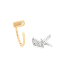 Secrecy Pendientes de aro GIRL BOSS en plata de ley y diamante, dorado