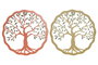DKD Home Decor Decoración de Pared de Metal Olivo Surtido de 2 Piezas