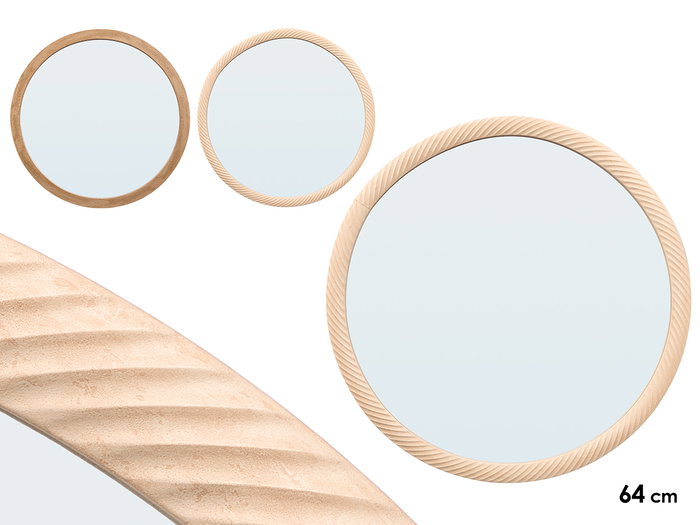 GIFTDECOR Espejo Redondo Madera Pack de 4 GIFTDECOR Espejo Redondo Madera Pack de 4