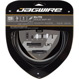 Jagwire Kit de cables y fundas de cambio universal Elite Polished Ultra-Slick con Slick Lube y funda LEX - Negro