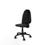 Silla de oficina Algarra con mecanismo Contacto permanente básico tapizada con Similpiel color Gris oscuro. Equipada con Base poliamida negra, Sin brazos y Ruedas de nailon 50 mm