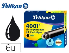 Pelikan Caja 6 Cartuchos Tinta para Plumas Negro
