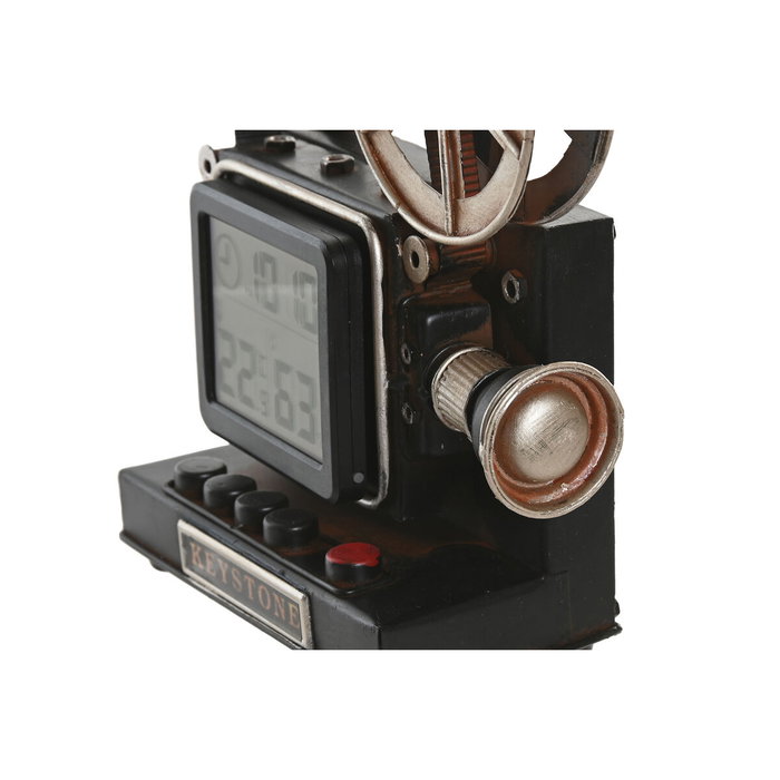 DKD Home Decor Reloj de Sobremesa Metal Negro y Plateado