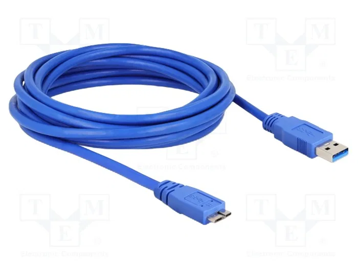DeLOCK 83502 Cable USB de tipo A a Micro-USB B, 5 m, Azul