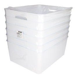 Dovelis Cesto organizador plástico 14L Blanco - Pack de 6 unidades retráctil