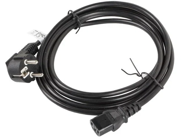 Lanberg CA-C13C-11CC-0050-BK Cable de alimentación 5 m Negro con Conector Schuko hembra IEC320 C13 hembra a 90°