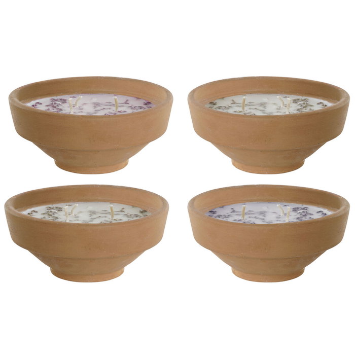 DKD Home Decor Vela de Terracota Hierbas Aromáticas Pack de 4