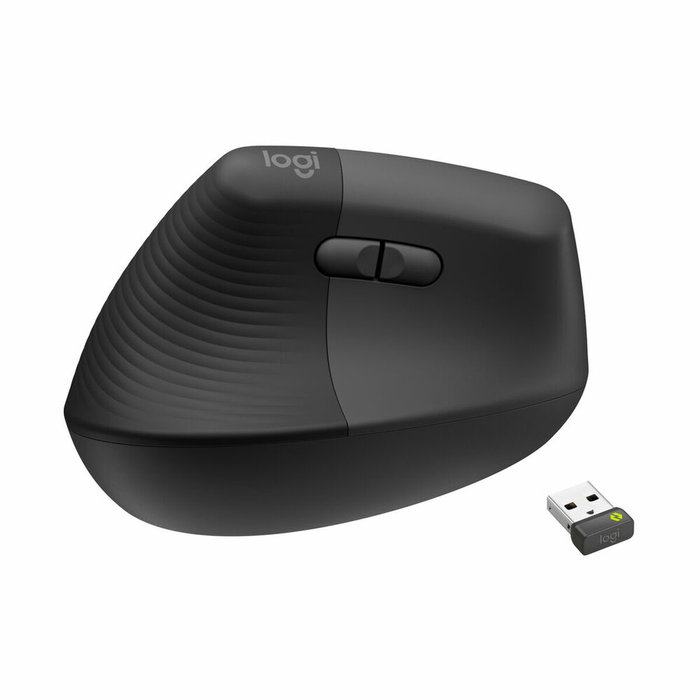 Logitech Lift for Business Ratón Vertical Ergonómico para Zurdos, Grafito