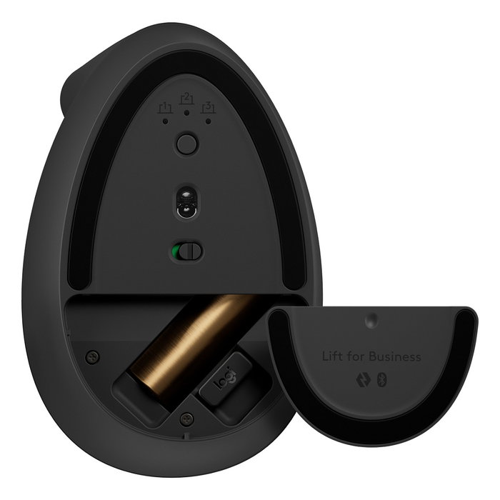 Logitech Lift for Business Ratón Vertical Ergonómico para Zurdos, Grafito