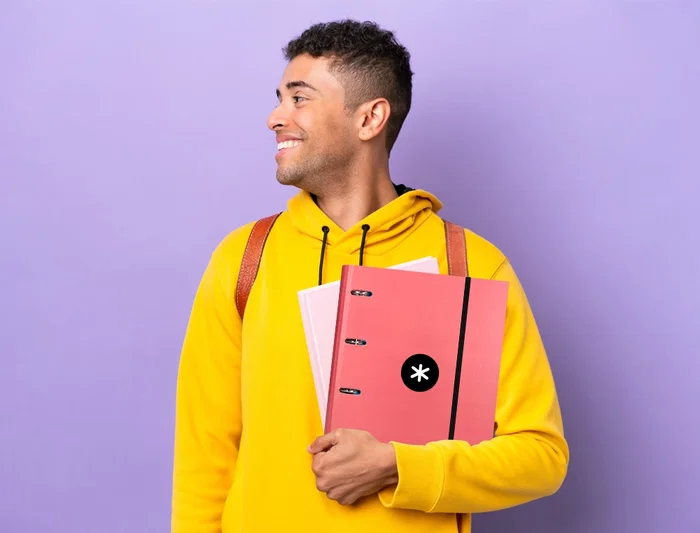 Antartik Carpeta con recambio A4, 4 anillas 40mm, con solapa, forrada, cuadro 5mm, color coral Antartik Carpeta con recambio A4, 4 anillas 40mm, con solapa, forrada, cuadro 5mm, color coral